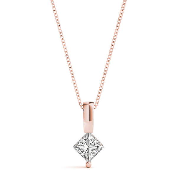 Lab-Grown D-VVS Princess-Cut Diamond Necklace Pendant For Women