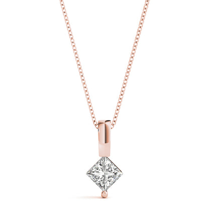 Lab-Grown D-VVS Princess-Cut Diamond Necklace Pendant For Women