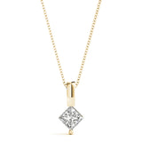 Lab-Grown D-VVS Princess-Cut Diamond Necklace Pendant For Women