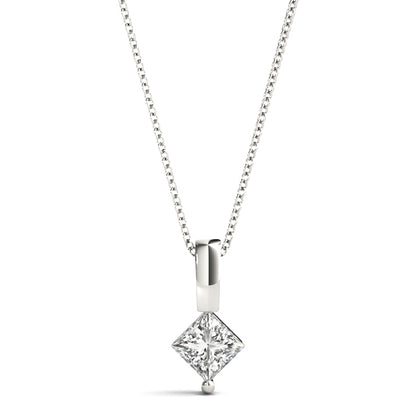 Lab-Grown D-VVS Princess-Cut Diamond Necklace Pendant For Women