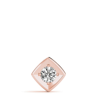 Lab-Grown Round Cut Diamond Square Shape Necklace Pendant.