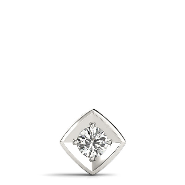 Lab-Grown Round Cut Diamond Square Shape Necklace Pendant.