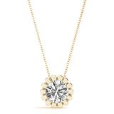 Natural Round Diamond Flower Shape Pendant