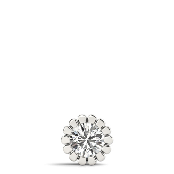 Lab-Grown D-VVS Round Cut Diamond Flower Shape Necklace Pendant.