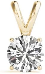 Natural Round Cut Diamond 4 claw Solitaire Pendant