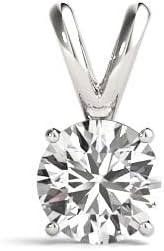 Natural Round Cut Diamond 4 claw Solitaire Pendant