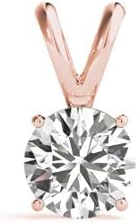 Natural Round Cut Diamond 4 claw Solitaire Pendant