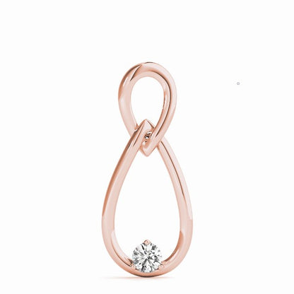 Lab-Grown D-VVS Round Cut Diamond Two Drops Infinity Necklace Pendant.