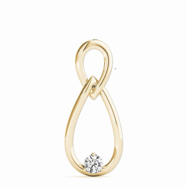 Lab-Grown D-VVS Round Cut Diamond Two Drops Infinity Necklace Pendant.