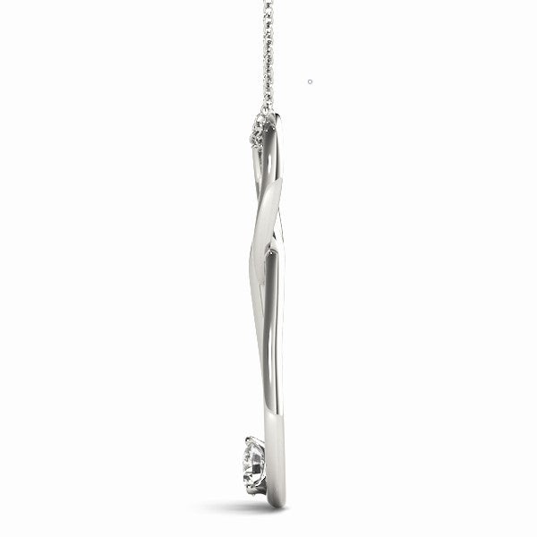 Lab-Grown D-VVS Round Cut Diamond Two Drops Infinity Necklace Pendant.