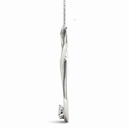 Lab-Grown D-VVS Round Cut Diamond Two Drops Infinity Necklace Pendant.