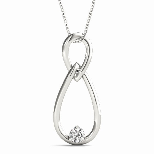 Lab-Grown D-VVS Round Cut Diamond Two Drops Infinity Pendant