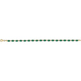 Oval Lab-Grown Emerald Line Bracelet In Gold & Platinum