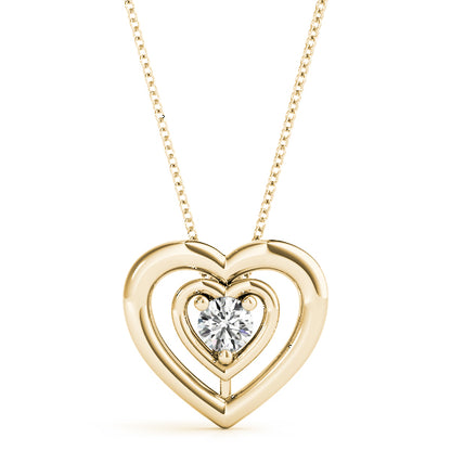 Eternal Love Two Heart Round Diamond Pendant