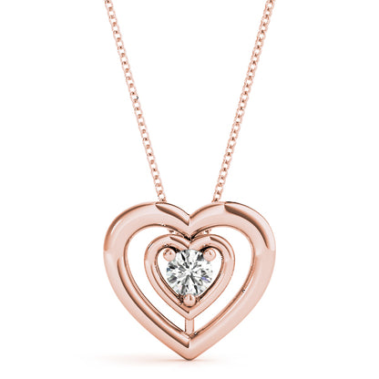 Eternal Love Two Heart Round Diamond Pendant