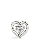 Pendentif Amour Éternel Deux Cœurs Diamant Rond