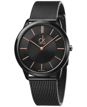 CK Calvin Klein K3m21421 Minimal Black Mesh Strap Mens Watch One Size