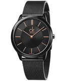 CK Calvin Klein Minimal Black Mesh Strap Mens