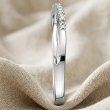 Lab Diamond Half Eternity Wave Ring 0.05ct in 925 Silver