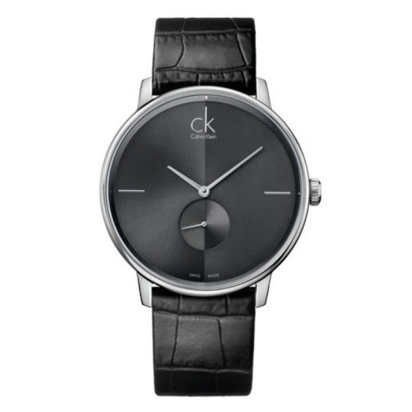 Calvin Klein Black Watch | Chic Leather Strap, Silver Accents