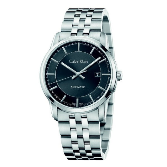 CK Calvin Klein K5s34141 Infinity Black Dial Automatic Men's Watch Silver One Size