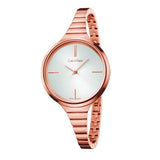 Calvin Klein Lively K4U23626 watch with a rose gold-tone stainless steel case and a silver dial
