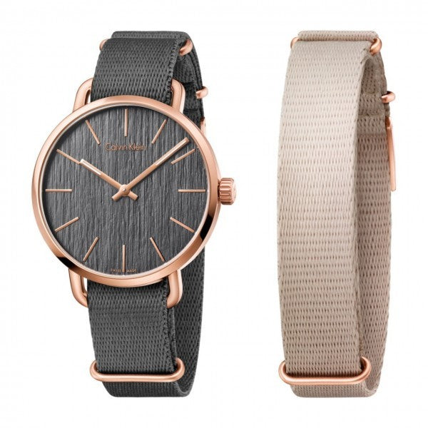 Calvin Klein Even K7B216P3 Men’s Watch – PVD Rose-Plated Case, Grey Dial