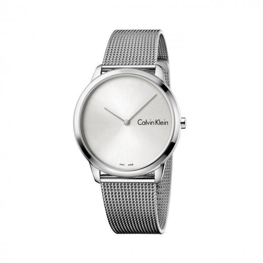 CK Calvin Klein K3m211y6 Minimal Silver Dial Mesh Bracelet Women's Watch One Size