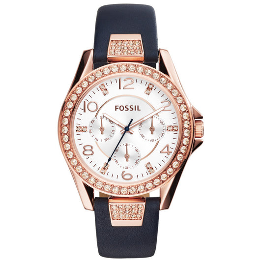 Fossil Ladies' Riley Rose Gold Plated Watch - ES3887
