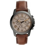 Fossil FS5214 Men’s Chronograph Watch – Silver Case & Brown Leather