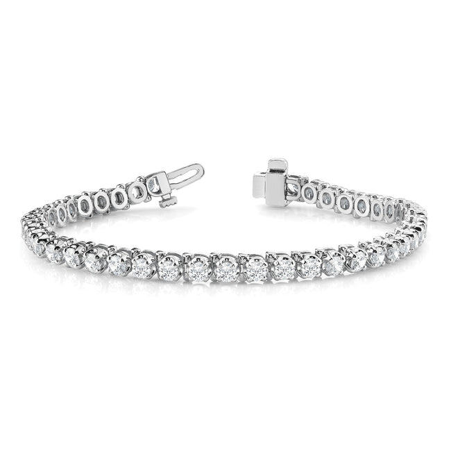 5.00ct Natural Diamond Tennis Bracelet – Round Cut | Gold & Platinum