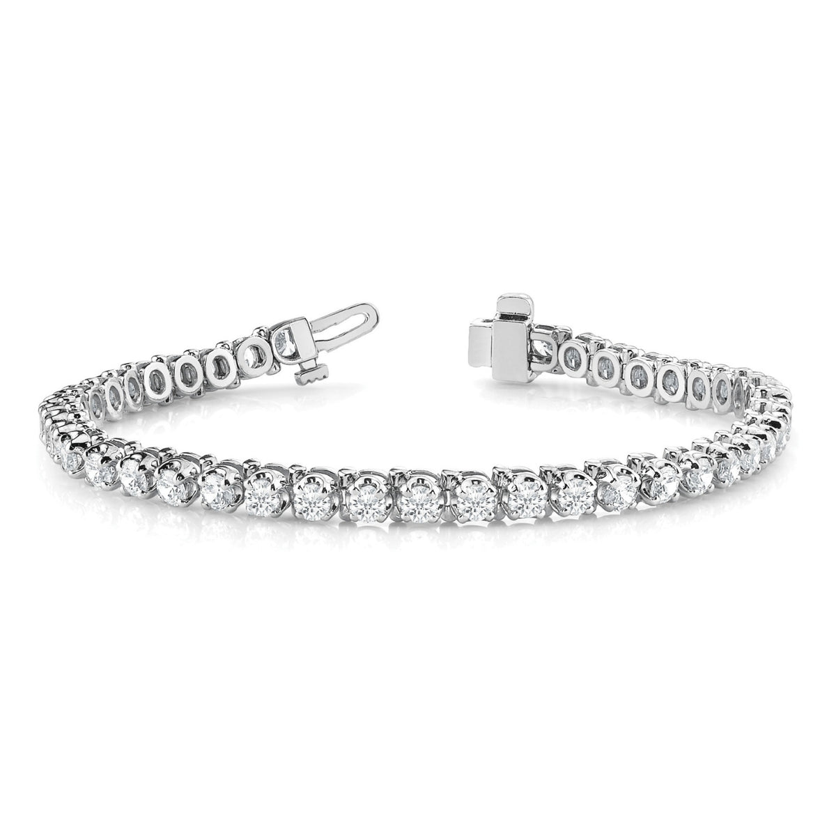 5.00ct Natural Diamond Tennis Bracelet – Round Cut | Gold & Platinum