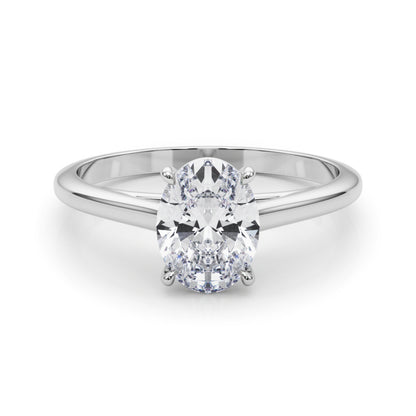 IGI Lab-Grown Oval Diamond 4 Prong Solitaire Engagement Ring, VVS Clarity D Color