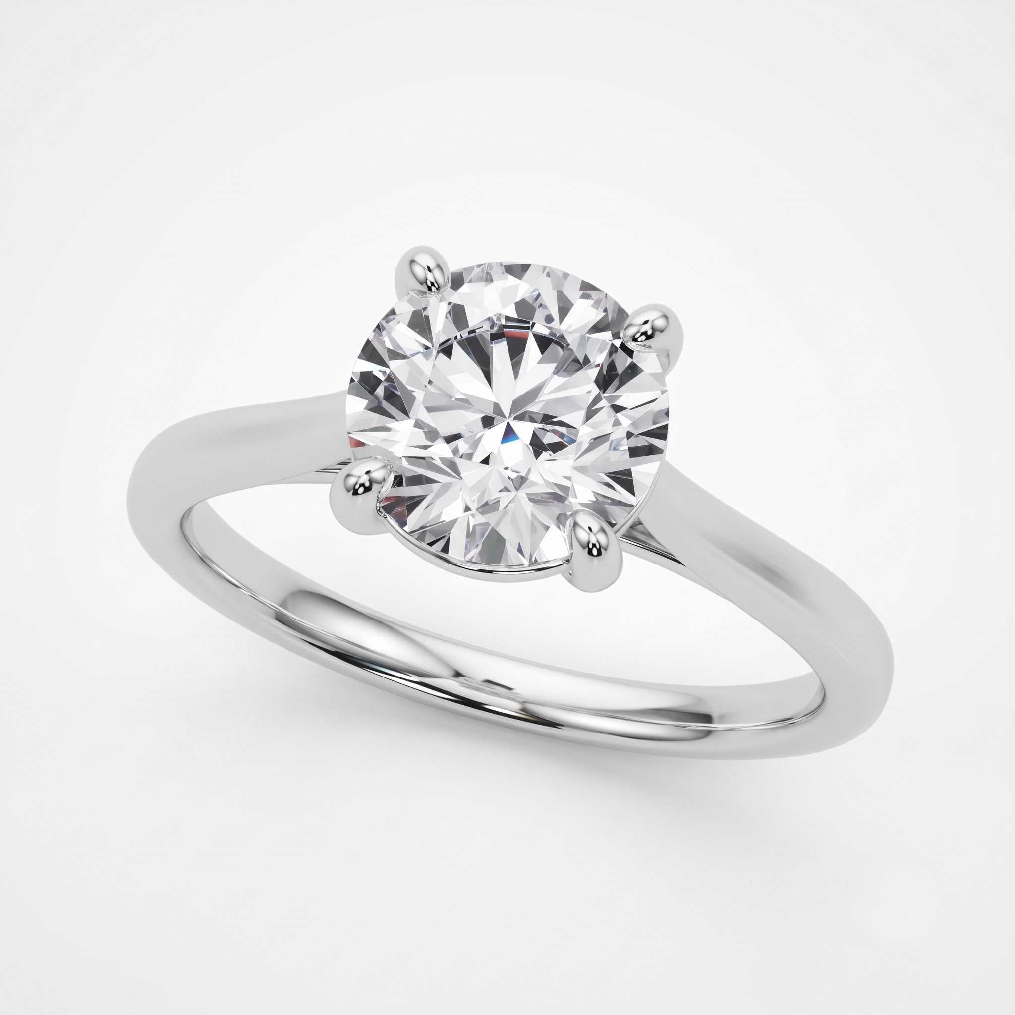 Engagement Ring For Women Natural Round Solitaire Diamond, G-H Color SI Clarity