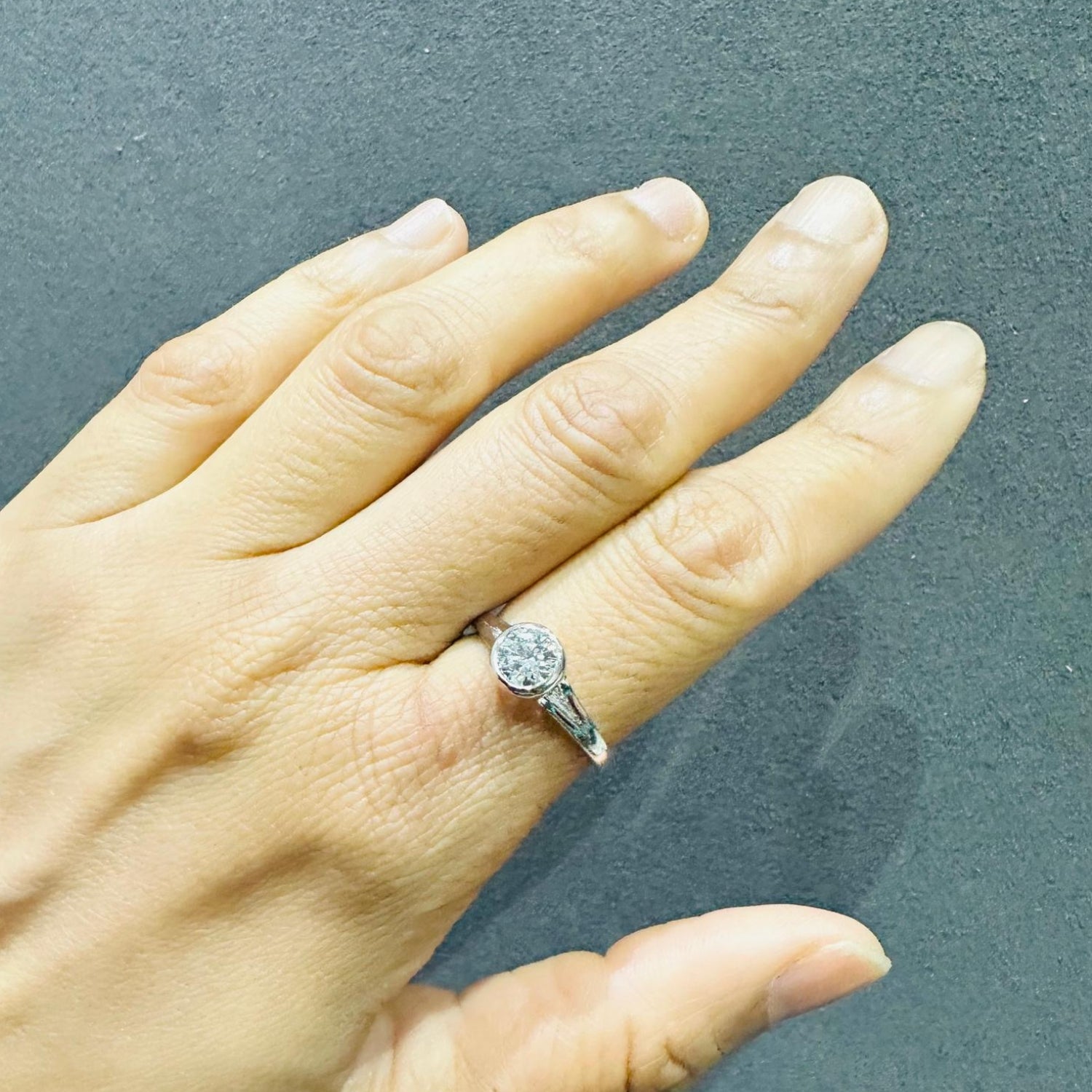 bezel set diamond ring