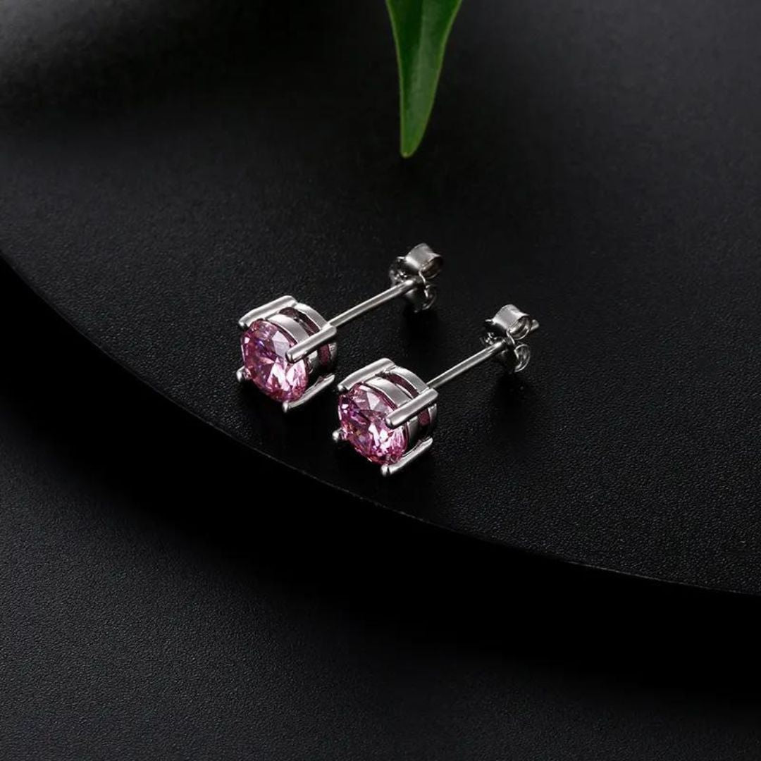 0.45ct Pink Sapphire diamond Stud Earrings