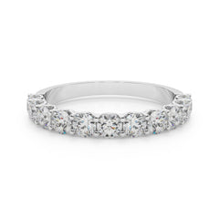 Round Cut Lab Grown Diamond Half Eternity Wedding Band Crafted in Platinum | 0.50 Carat