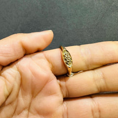 9k yellow gold plain ring womens signet ring