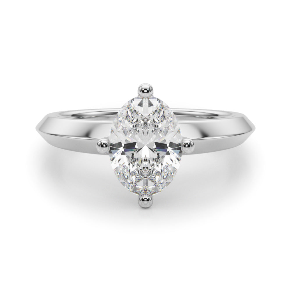 IGI Lab-Grown Oval Diamond 4-Claw Set Solitaire Engagement Ring, VVS Clarity D Color