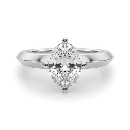 IGI Lab-Grown Oval Diamond 4-Claw Set Solitaire Engagement Ring, VVS Clarity D Color