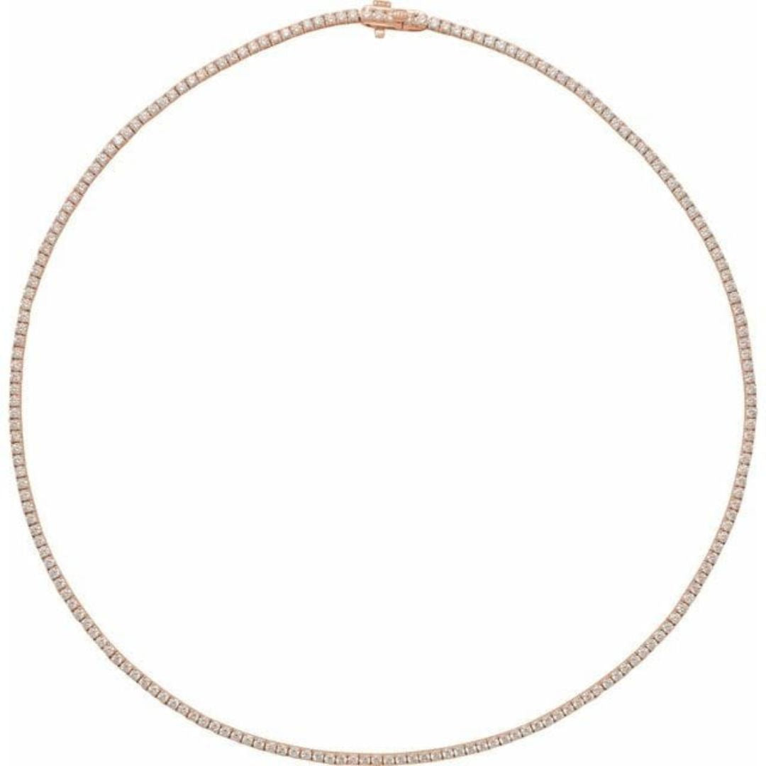 2.50ct Lab Diamond Tennis Necklace In Gold