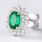 0.50Ct Lab Grown Diamond Emerald Solitaire Cluster Studs Earrings in Gold