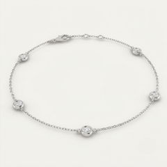 0.40 Ct D-E/VS Lab Grown Diamond Everyday Bracelet 9k White Gold Ready To Ship