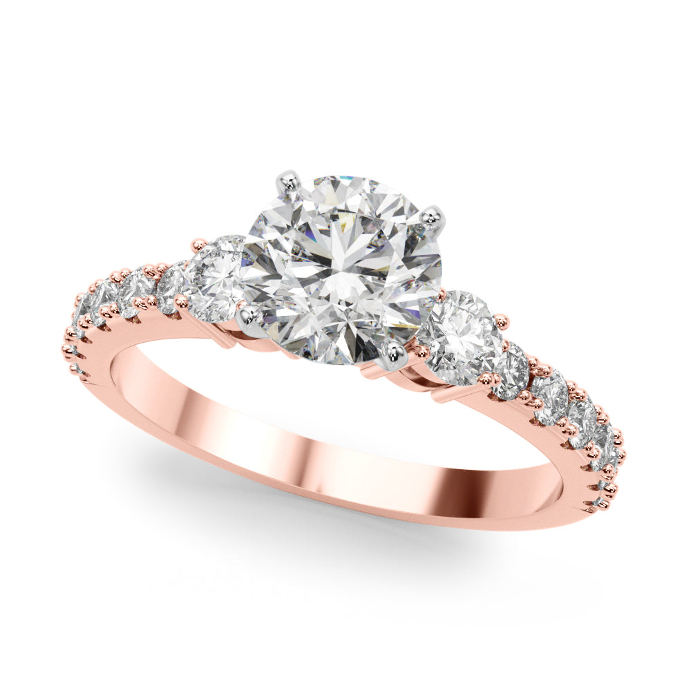Rose gold ring with diamonds 