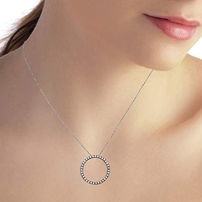 1.00Ct Lab Diamond Circle Pendant Set In Silver