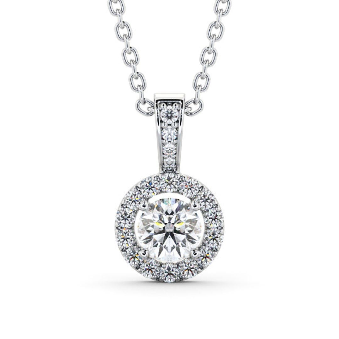 0.71ct Diamond Brilliant Cut Pendant 18K White Gold