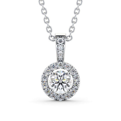 0.71ct Diamond Brilliant Cut Pendant 18K White Gold