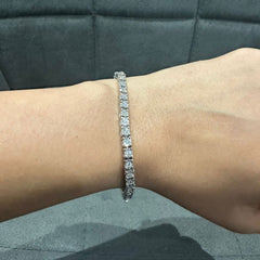 Lab Grown Diamond Illusion Set Tennis Bracelet in 925 Sterling Silver