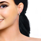 0.06ct Round Lab Grown Diamond Huggie Hoop Studs Earrings in Gold