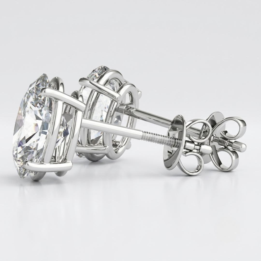 Lab-Grown Diamond Stud Earrings For Women | Oval Cut